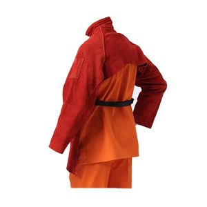 Nouvelle arrivée en cuir de vachette haute visibilité veste de soudeur de sécurité ignifuge corps chiffons de travail de protection pour le soudage - Product Image 4