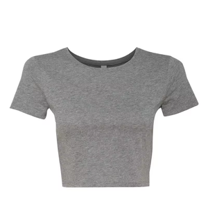 Top corto suave y cómodo para mujer con logotipo personalizado La última Camiseta deportiva informal para el verano de alta calidad a bajo precio - Product Image 5