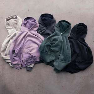 Sudadera con Capucha de Moda Invernal para Hombre, 100% Algodón, Lavado Desteñido, Estilo Urbano, con Bordado y Detalles Decorativos de Pedrería - Product Image 5