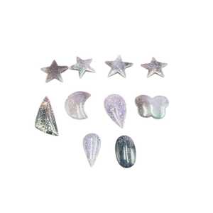 Cabujones de Cristal de Ágata Natural en Forma de Corazón, Luna, Estrella, Óvalo y Mariposa, Gemas Pulidas para Joyería, Piedras Preciosas Sueltas al por Mayor - Product Image 1