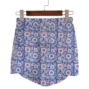 New Wholesale Women Summer Casual Cotton <b>Low</b> Rise Multicolor Hand Block Print Wrap <b>Shorts</b> Summer Block Print Wrap <b>Shorts</b> Women's - Product Image 1