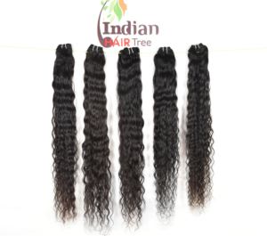 Extensions de cheveux humains indiens naturels de couleur noire, non traités, boucles ondulées de qualité Remy, 30 pouces de longueur - Product Image 4