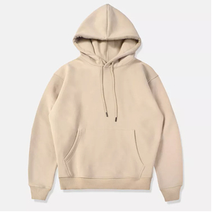 100% coton de haute qualité personnalisé hommes sweat à capuche surdimensionné mode de rue brodé polaire impression hiver grande taille blanc solide - Product Image 4