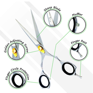 Eiza inds กรรไกรตัดผมสแตนเลสคุณภาพสูง6.5นิ้วสำหรับผู้หญิงและผู้ชายช่างตัดผมอุปกรณ์ความงาม - Product Image 3