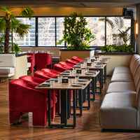 Chaise de salle à manger en velours luxueux avec dossier incurvé et rembourrage pour restaurant, hôtel, café, mobilier commercial