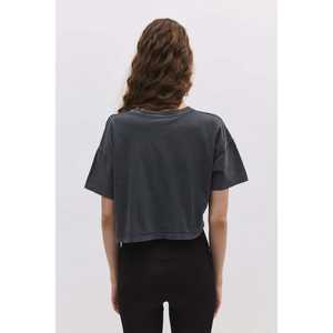 T-shirt court décontracté pour femme avec épaules découpées, 100 % coton respirant, motif animé, tailles XS-XL - Product Image 5