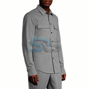 Chemises en flanelle pour hommes sur mesure en gros, décontractées, manches longues, boutonnées, en coton et polyester, avec boutons-pression, OEM, étiquette privée - Product Image 1