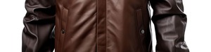 2025 La mejor chaqueta de piel de oveja genuina marrón oscuro para hombres con logotipo frontal y cuello elegante para la primavera - Product Image 3