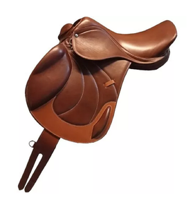 Silla de montar inglesa de piel auténtica de alta calidad al por mayor para montar a caballo, color y tamaño personalizables, origen marrón - Product Image 1