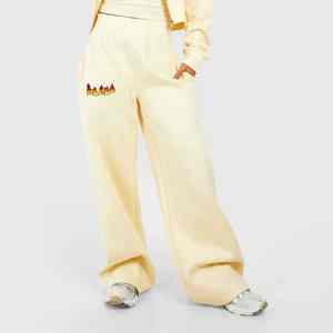 Vente en gros Streetwear 100% coton vierge de haute qualité pas cher pour femmes, tenue décontractée d'automne avec poches latérales, pantalon évasé pour femmes - Product Image 1