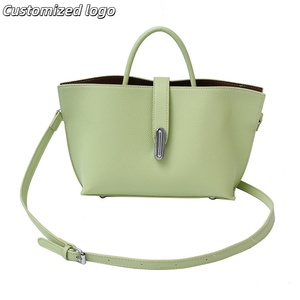 Bolso Tote de Cuero para Mujer con Logotipo Personalizado, Color Sólido, Estilo Bandolera |   Bolso de Mano Vintage de Textura Suave para Mujer - Product Image 1