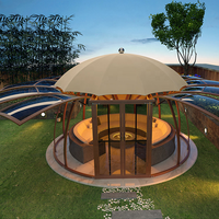 6M événements commerciaux hôtel étanche résistance aux UV UFO étoile en alliage d'aluminium verre Pvc Pc Glamping Igloo dômes géodésiques maison tente