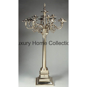 Candelabros decorativos para el hogar y la Iglesia, centro de mesa para boda, candelabro de mesa, diseño forjado, aspecto brillante de Color dorado - Product Image 5
