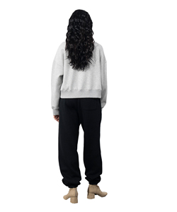 Hooded <b>Drop</b> Shoulder Winter Sweatshirt Wholesale High Quality Solid Grey Polyester/Cotton Fleece <b>Acid</b> Wash Printed Streetwear - Product Image 4