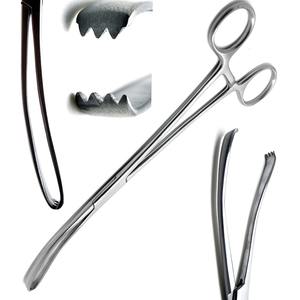 Teale Vulsellum Forceps Instrument de chirurgie gynécologique avec mâchoires dentées pour préhension cervicale, acier inoxydable 23cm - Product Image 1