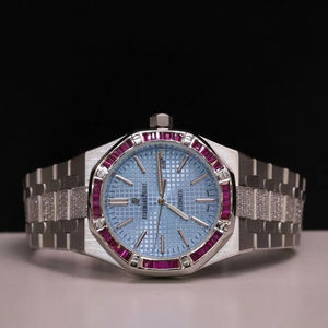 Montre-bracelet personnalisée 2025 avec diamants Moissanite baguette et ronds, style Iced Out, pour homme, montre à quartz lumineuse de luxe - Product Image 1