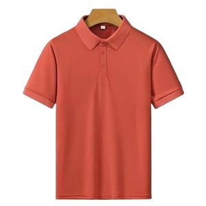 Polo à manches courtes pour homme, simple, polyvalent, uni, avec logo personnalisé, broderie, design imprimé, tissu tricoté - Product Image 1
