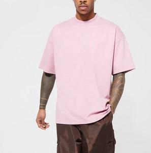 Camisetas de alta calidad de algodón Loose Fit Drop Shoulder Brand Blank Hombres O-cuello Camisetas de algodón de gran tamaño para hombres - Product Image 4