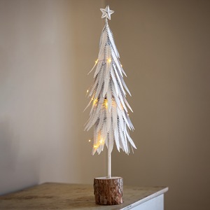 Ornement de sapin de Noël en métal brillant Décoration de vacances moderne pour table d'angle de salon ou configuration de fête de Noël - Product Image 2