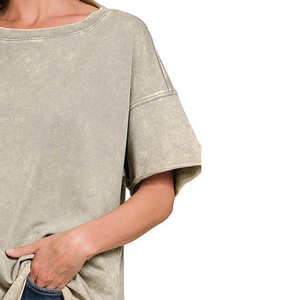 Diseño personalizado mujeres señoras Camiseta 100% algodón serigrafiado mujeres camisetas para venta a granel en barato - Product Image 6