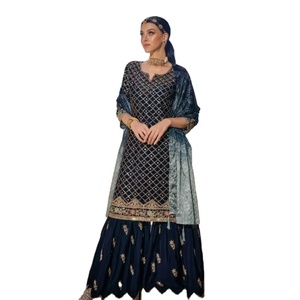 Dernier costume de travail Khatli non brodé au menton lourd avec vente en ligne de la collection indienne et pakistanaise Dupatta - Product Image 2