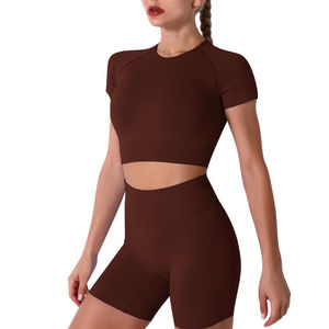 Ropa deportiva sin costuras para mujer, conjuntos de Yoga, ropa para mujer, gimnasio, Fitness, entrenamiento deportivo, conjuntos de Yoga, ropa, traje 2026 - Product Image 1