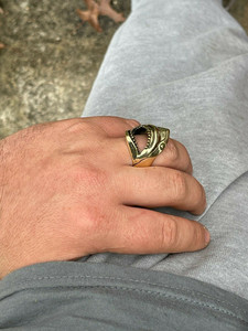 Anillo de compromiso de boda de moda fina Vintage de tiburón chapado en oro de 18 quilates unisex, Anillo abrebotellas de Material de aleación certificado IGI - Product Image 3