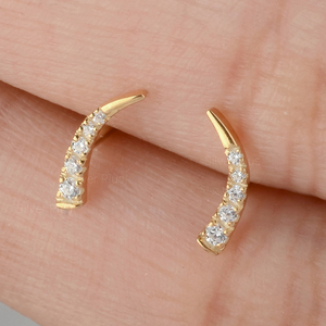 ต่างหูเพชรสีทองแฟชั่นใหม่ทำด้วยมือสีทอง14K ทำด้วยมือผู้ผลิตเครื่องประดับผลิตใน10K/18K - Product Image 4