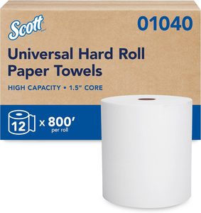 Scott Essential Hard Roll <b>Paper</b> Towel, 8" x 800 ft, 1-Ply White, 12 Rolls/Case (01040) - Product Image 6