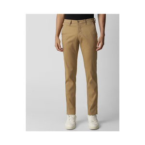 Pantalon chino en coton Oxford décontracté, léger pour l'été, infroissable, coupe droite, style classique formel, coupe régulière, sur mesure pour homme - Product Image 3