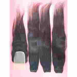 Extensions de cheveux naturels lisses à double trame 3,5 oz (100g) avec fermeture, sans perte de cheveux - Product Image 4