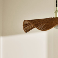 Lampe suspendue en rotin conique fait à la main en osier naturel luminaire suspendu pour îlot de cuisine salle à manger décoration de la maison