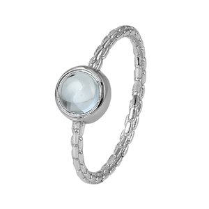 Anillo de piedras preciosas de Topacio Azul de Plata de Ley 925 de alta calidad, ajuste de bisel clásico para mujer, accesorios para fiesta de boda, joyería - Product Image 2