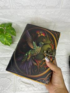 Carnet en cuir imprimé sorcière Vintage Humming Bird 200 pages carnet de croquis avec Deckle coloré Wiccan Spell Journal en couleurs - Product Image 2