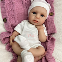 Poupée Bébé Reborn Réaliste en Silicone Faite à la Main 45 cm, Nouveau-né Corps Entier Lesté, Jouet de Collection pour Cadeau Enfant