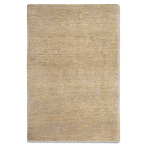 Alfombra de Lana de Color Sólido Pansy Ivory, Anudada a Mano, SPR-521(FR), para Decoración de Sala de Estar, Alfombras de Jaipur, EE. UU. - Product Image 1