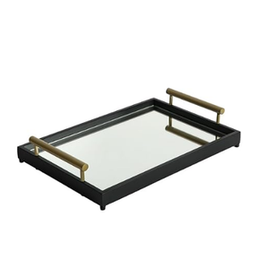 Plateau de service en fer ferme maison plateau de service en métal avec poignées latérales plateaux pour les bureaux de mariage d'hôtel - Product Image 4