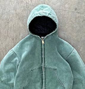 Haute qualité poids lourd Vintage lavage à l'acide sweats à capuche zippés 100% coton éponge française personnalisé brodé hommes Streetwear solide personnalisé - Product Image 4