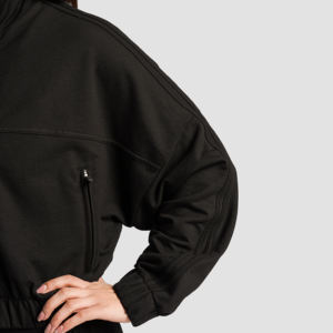 Sweat-shirts à demi-zip pour femmes en gros personnalisés, survêtement en molleton d'hiver, tissu en molleton français, coton lourd de luxe, ensembles de jogging - Product Image 3