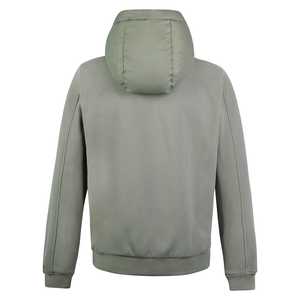 Veste à capuche matelassée formelle en toile enduite pour homme, vêtement d'extérieur chaud avec fermeture éclair intégrale, capuche à cordon de serrage, poignets côtelés - Product Image 5