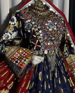 Vestidos Afganos de Diseño Personalizado para Mujer 2024, Nuevo Estilo Afgano Kuchi para Fiestas, Transpirable, con Bordado Pesado, Encaje, Cremalleras, Corte Midi en A - Product Image 4