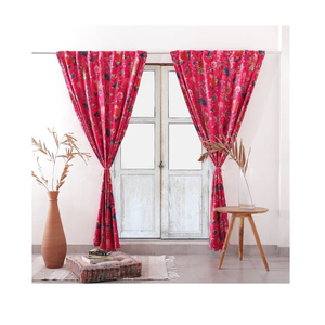 Standard Quality Velvet Window <b>Curtain</b> Pink Geometric Printed Design Soft Decorative Drapes Full Light Shading Insulated <b>for</b> - Product Image 1