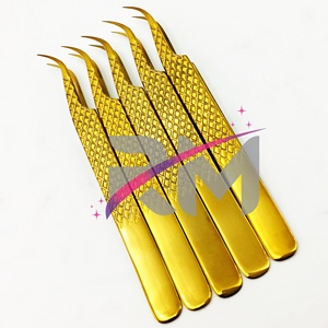 RMI Produit de haute qualité Pince à cils incurvée régulière Diamond Grip Gold Plasma Color Set - Product Image 3
