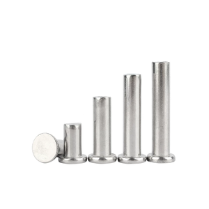 Vente en gros de rivets solides en acier inoxydable 304, prix d'usine, rivets à tête plate en acier inoxydable DIN124 - Product Image 1