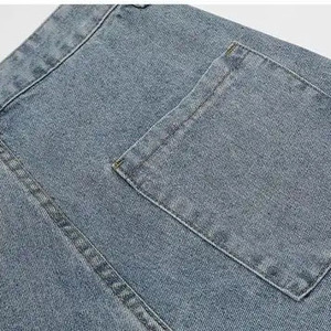 กางเกงยีนส์แฟชั่นทรงหลวมสำหรับผู้ชายที่นิยมมากที่สุดน้ำหนักเบาซักซีดจางมีความทนทานสูงและรายละเอียดกระเป๋าเสริม - Product Image 3