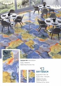 Azulejos Harmony de chorro de tinta rojo y negro modernos de alta calidad para cocina India, azulejos de suelo de pared de porcelana pulida, aplicación Interior - Product Image 4