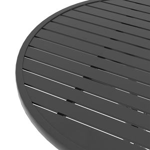 Outsunny Table de jardin ronde avec plateau à lattes en acier, Ø 66x71,5 cm, noir - Product Image 6