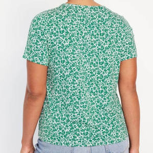 Camisetas informales de alta calidad con cuello en V para mujer, tela de lona transpirable de secado rápido, nuevo diseño de algodón 100% - Product Image 2