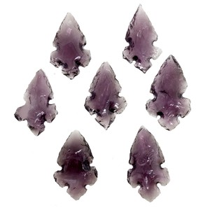 Pointe de flèche en obsidienne violette naturelle, pierre précieuse naturelle, agate de guérison, pointes de flèche en cristal, pointe de flèche de guérison, grossiste - Product Image 1