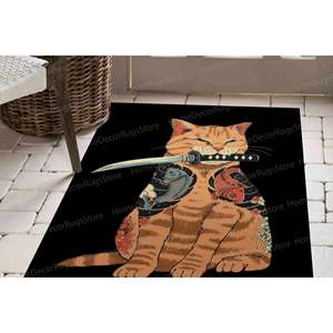 Tapis imprimé vibrant : moderne, coloré, anime, japonais, extérieur, cuisine, chambre à coucher, tapis en velours de luxe - Product Image 2